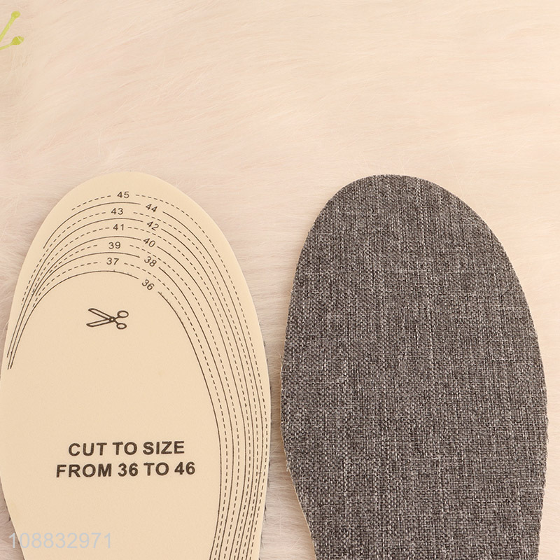 Good price breathable sweat absorbing linen sport shoe insoles