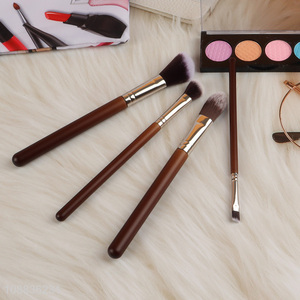 New arrival 4pcs nylon bristle plastic handle makeup brush set