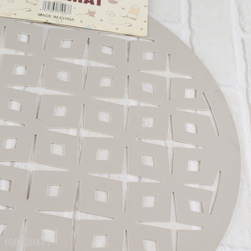 China wholesale round hollow pvc dinner mat place mat