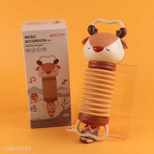 Hot selling cartoon deer baby accordion infants comfort toy