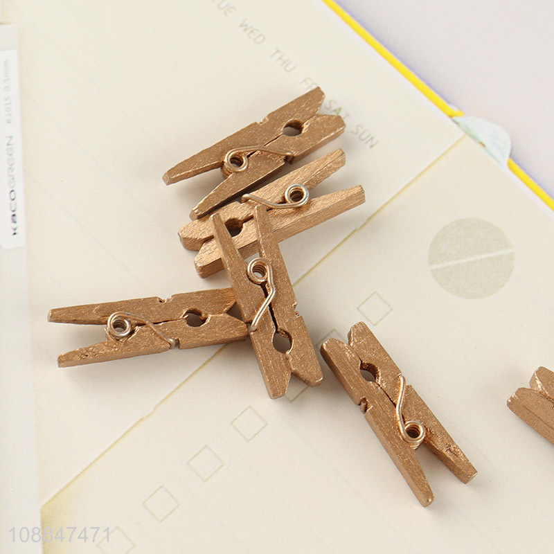 Wholesale gold silver photo clips multi-purpose wooden clips