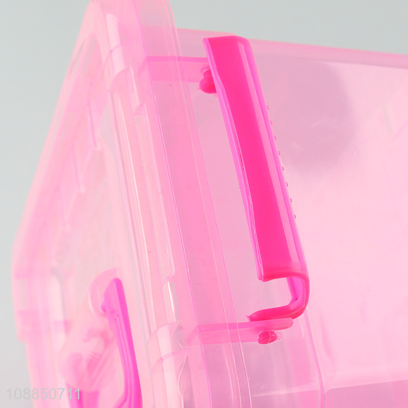 Good quality transparent multi-function plastic storage box with handle