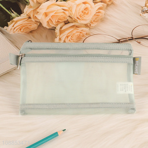 Good price multipurpose mesh pencil bag stationery bag for exams