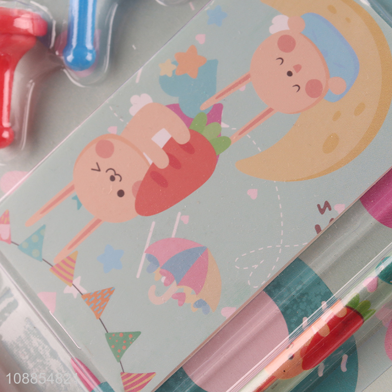 Good quality cute cartoon stationery set with roller stamps for kids