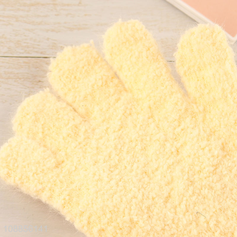 New product kids winter gloves soft comfy fluffy knitted gloves