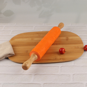 Best selling christmas cookie embossing rolling pin for kitchen