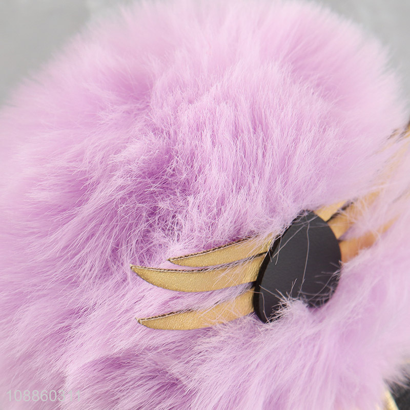 Online wholesale pom pom key chain faux fur  fluffy ball keychain