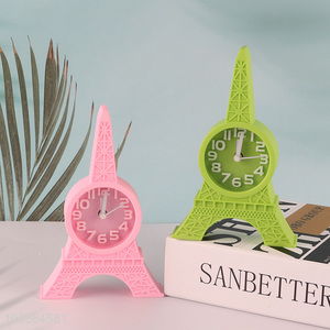 Hot selling eiffel tower shape clock students alarm clock wholesale