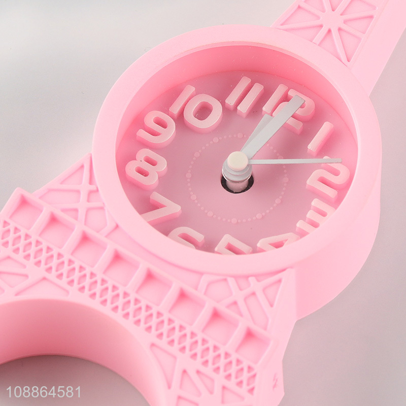 Hot selling eiffel tower shape clock students alarm clock wholesale