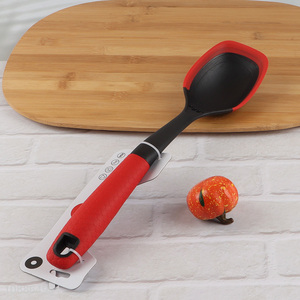 New product kitchen cooking spoon with silicone edge & plastic handle