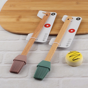 Good quality pastry oil brush silicone basting brush with wooden handle