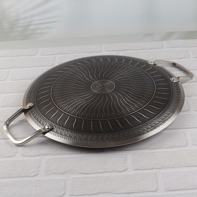 Wholesale stainless steel non-stick coating roasting pan outdoor grilling pan