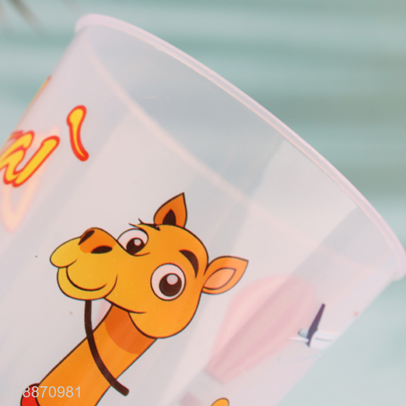 China wholesale cartoon pp water cup drinking cup with straw&lights