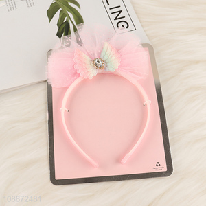 New arrival pink girls butterfly hair hoop hair accessories