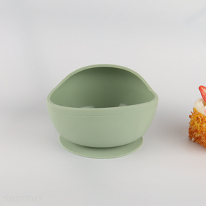 China factory green food grade silicone baby tableware <em>bowl</em>