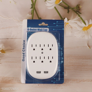 Hot Sale 6-Outlet Wall Plug Surge Protector for Home Office Travel