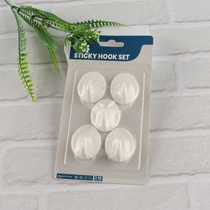 China factory 5pcs white wall hook sticky hook set