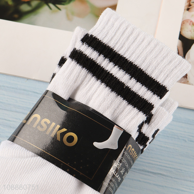 Hot items 4pairs white breathable sports socks polyester socks