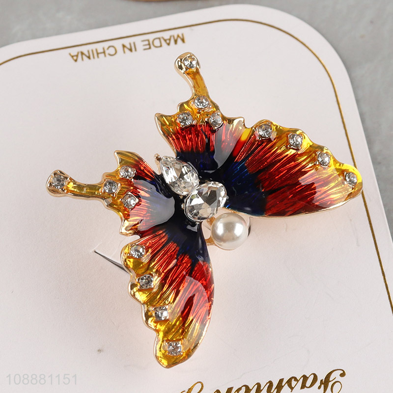 Good sale multicolor butterfly alloy brooch for women