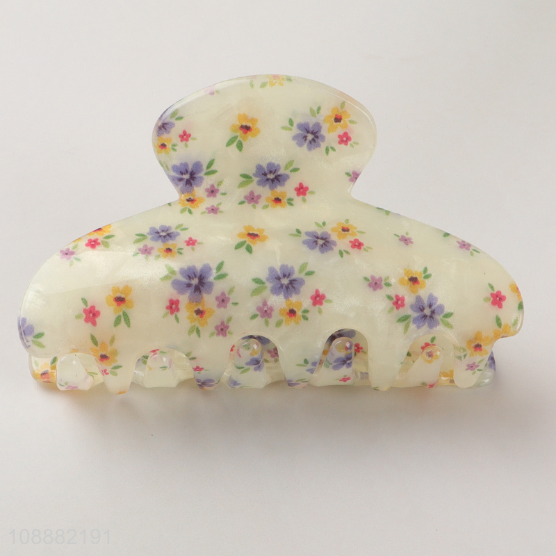 New Arrival Non-slip Floral Pattern Hair Clips Acrylic Hair Claw Clips