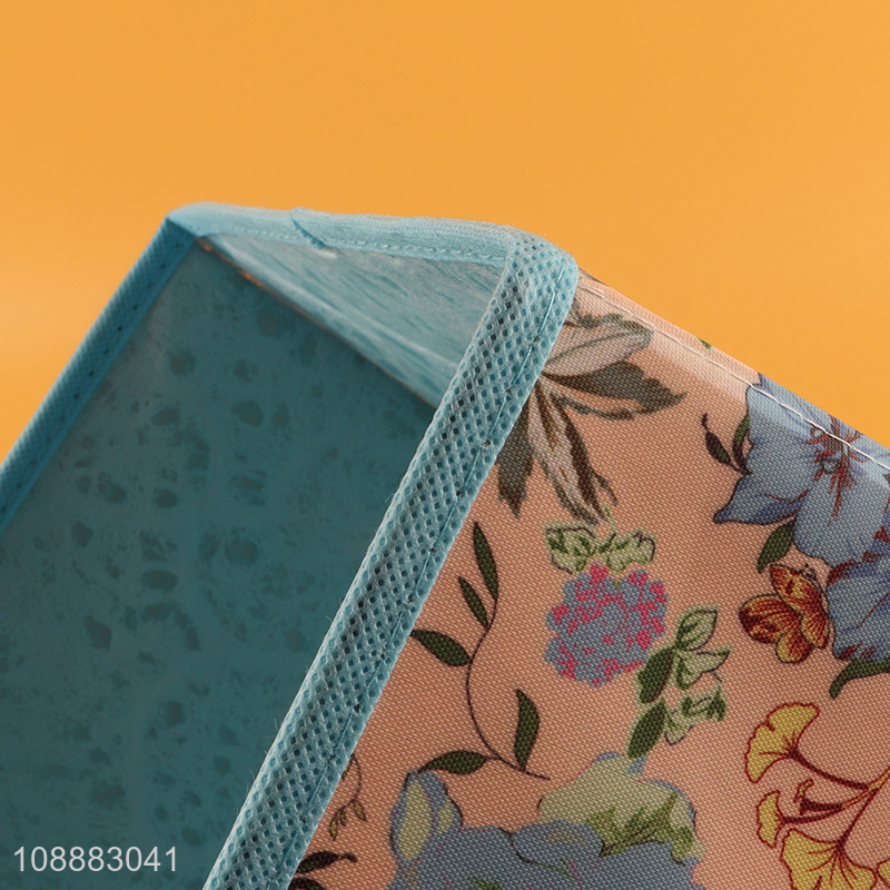 Factory Price Non-Woven Storage Bin Floral Print Fabric Storage Container