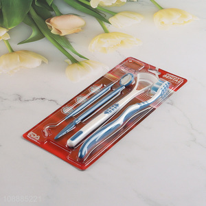 Good quality 4pcs dental hygiene tools set personal oral care kit