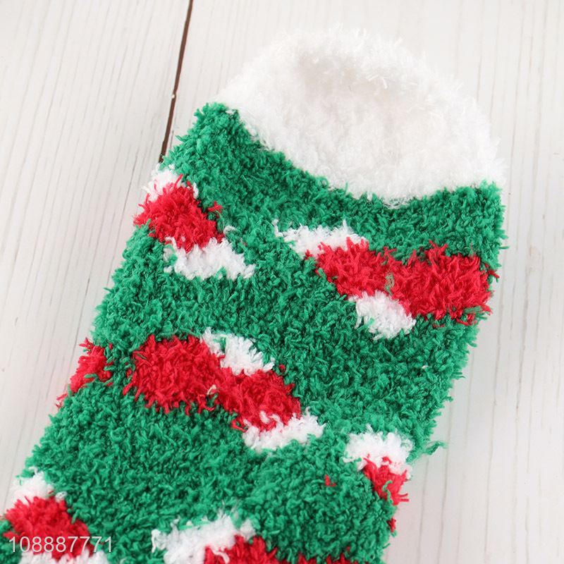 High quality winter slipper socks Christmas fuzzy socks for women