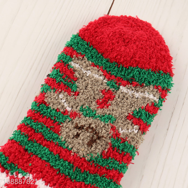 Most popular Christmas socks fluffy Xmas holiday slipper socks