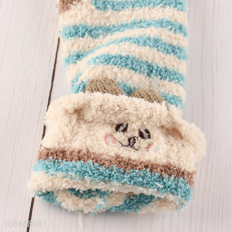 Good quality women's slipper socks winter fuzzy microfiber socks