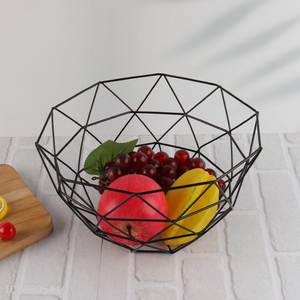 Hot selling geometric metal wire fruit <em>bowl</em> fruit storage basket