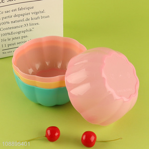 Good quality 4-piece colorful durable plastic bowls for cereal fruit