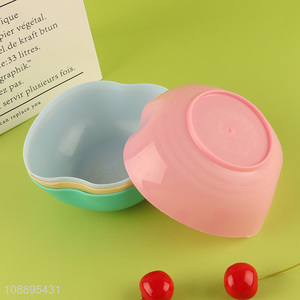 New product 4pcs stackable reusable food grade plastic salad bowls