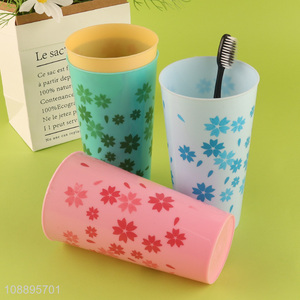 Good quality 4pcs bathroom tumblers colorful plastic drinking cups