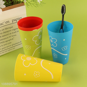 Good quality 4pcs plastic toothbrush cups reusable drinking cups