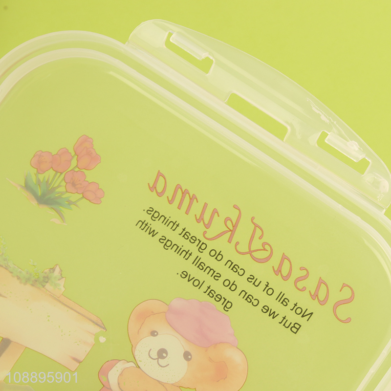 New product 3-compartment leakproof bento lunch box with spoon