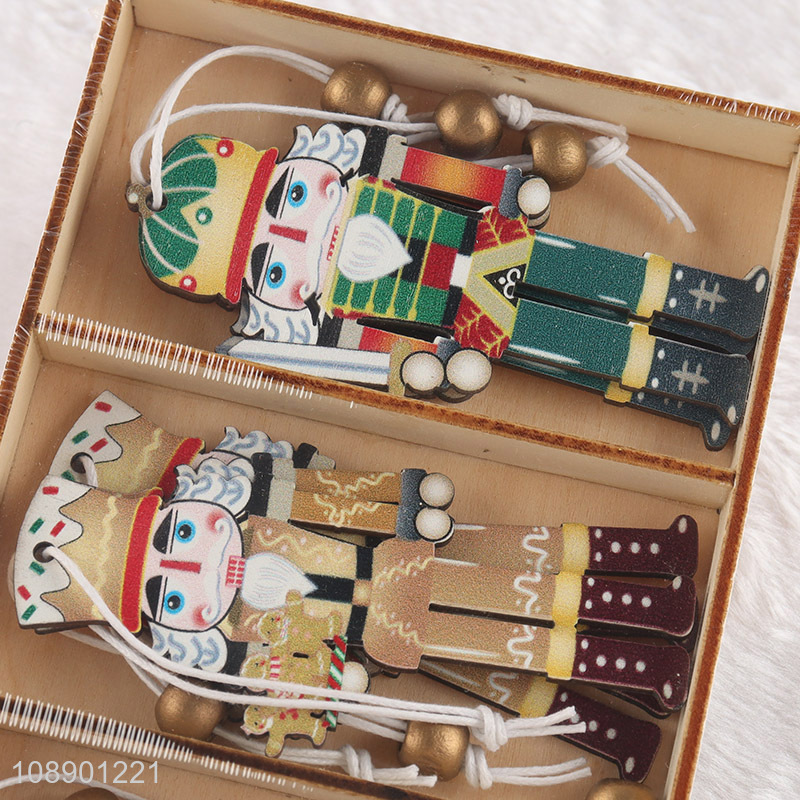 Wooden Christmas Nutcracker Figurine Hanging Christmas Ornaments