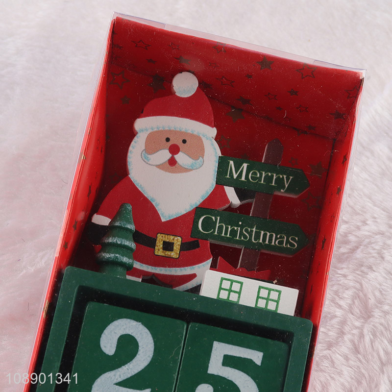 Hot Sale Wooden Christmas Advent Number Rotatable Countdown Calendar