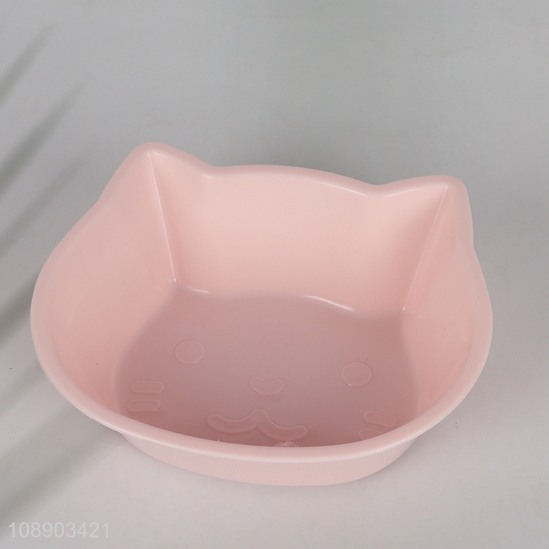 New arrival pink plastic cat pet bowl for pet supplies