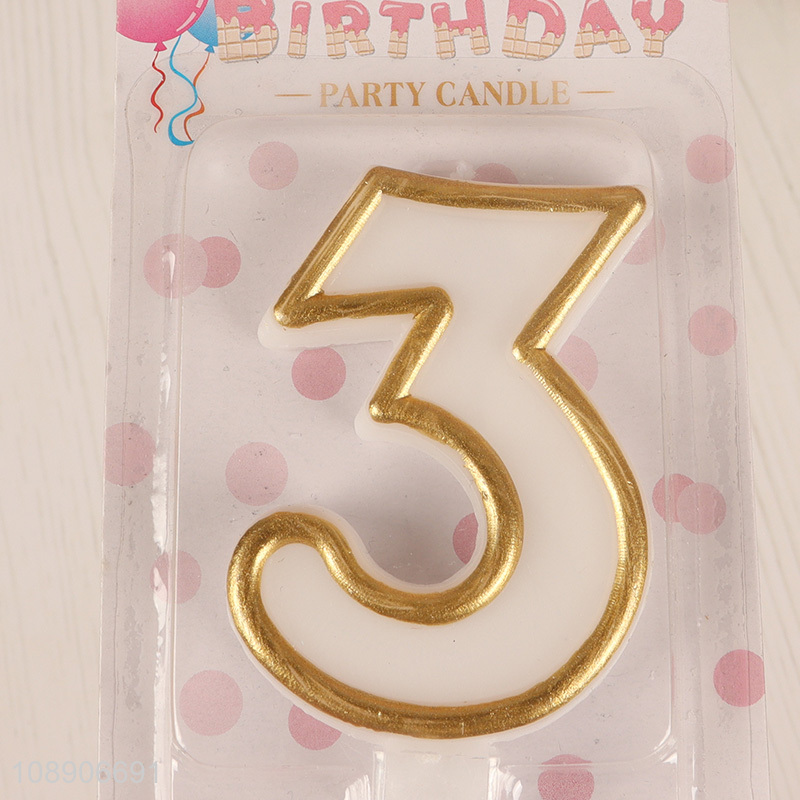 Factory supply number 3 birthday party cake decoration candle