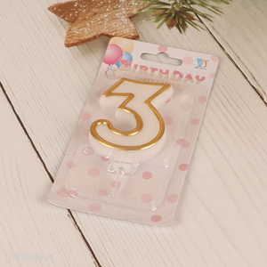 Factory supply number 3 birthday party cake decoration candle