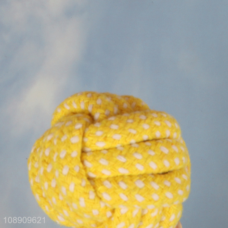 Good selling yellow cotton rope ball chew toy pet interactive toy