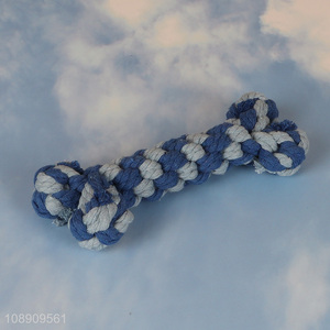 Best selling bone shape cotton rope chew toy interactive toy