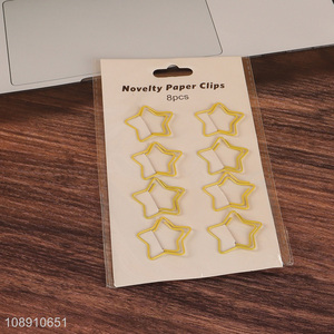 Good quality 8pcs star shape paper clips bookmarks office stationery