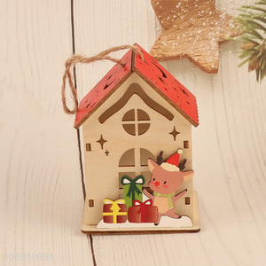 High Quality Battery Operated Christmas Led Light Wooden House for Decor