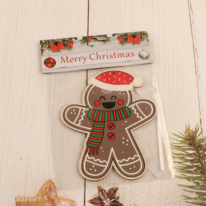 New Arrival Christmas Wooden Gingerbread Man Pendants for Party Decor