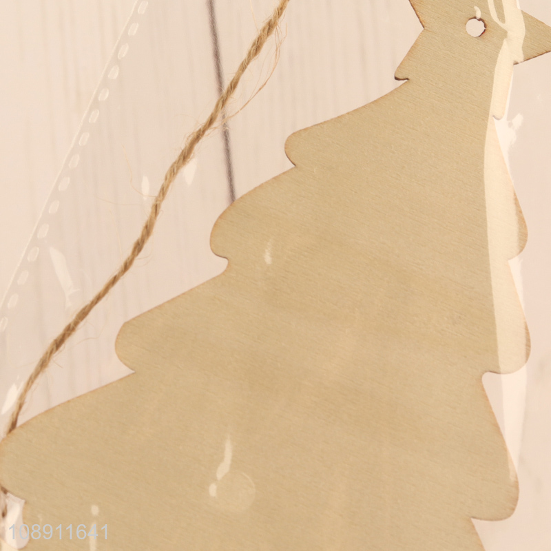 New Product Unfinished DIY Coloring Wooden Christmas Tree Hanging Ornament