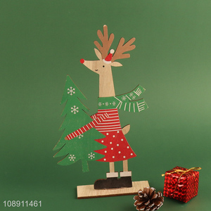 Good Quality Wooden Christmas Elk Home Tabletop Decor Wooden Crafts