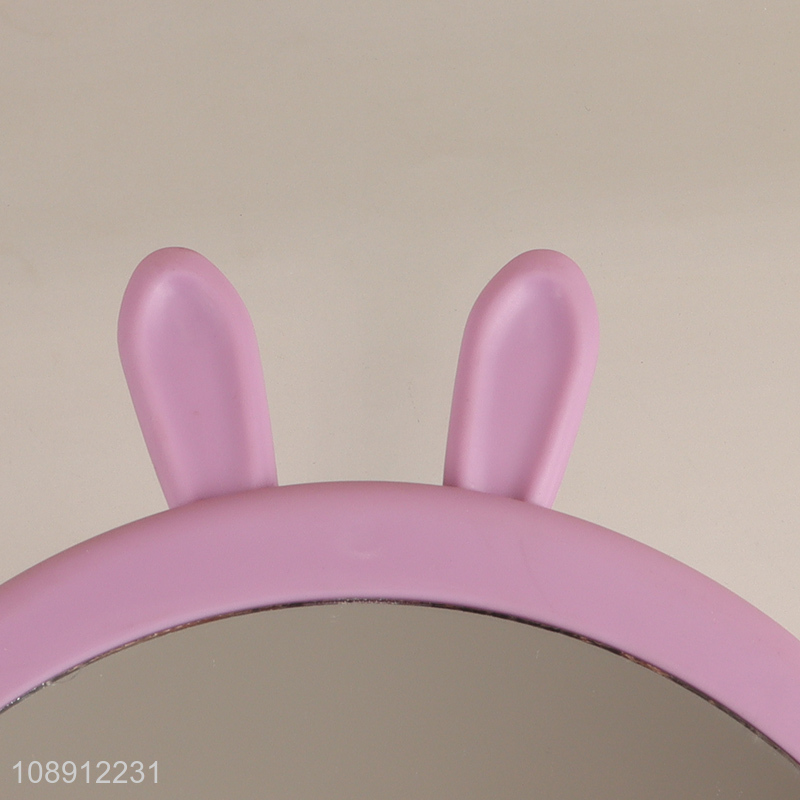 Top selling purple rabbit shape desktop makeup mirror cosmetic mirror