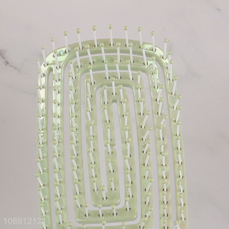 Yiwu market green anti-static wide teeth women hair comb