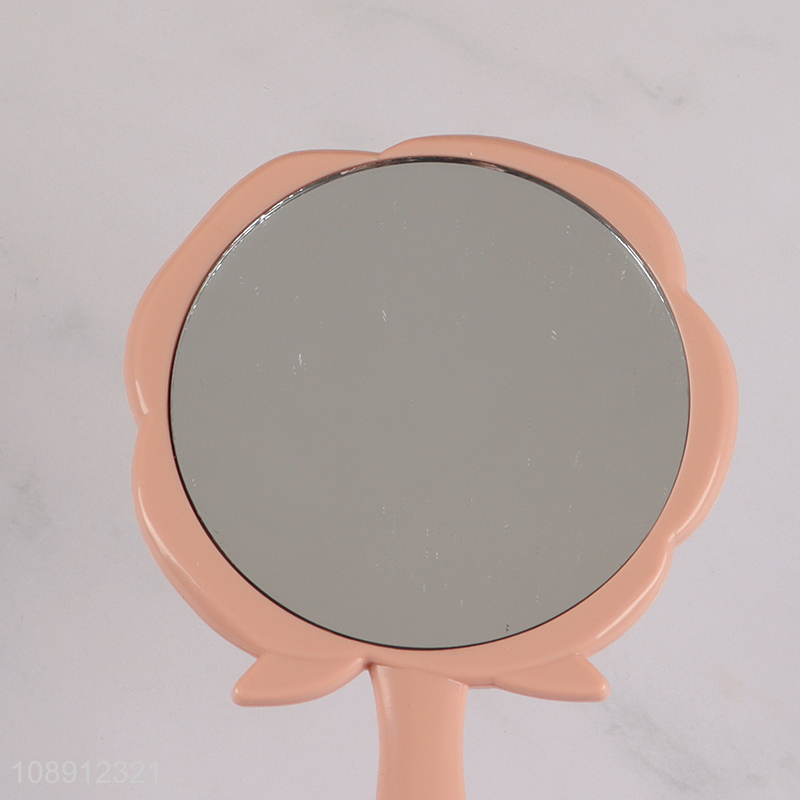 Good selling flower shape handheld makeup mirror cosmetic mirror